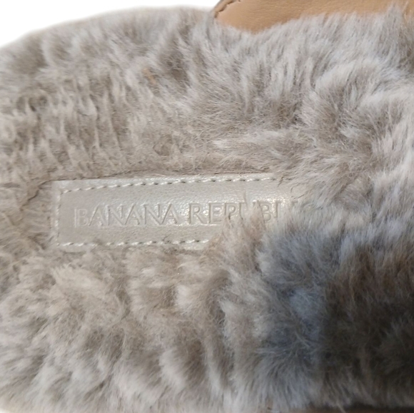 Banana Republic Gray Suede Mules Women's Furry Suede Slides size 10.5 - Picture 5 of 10